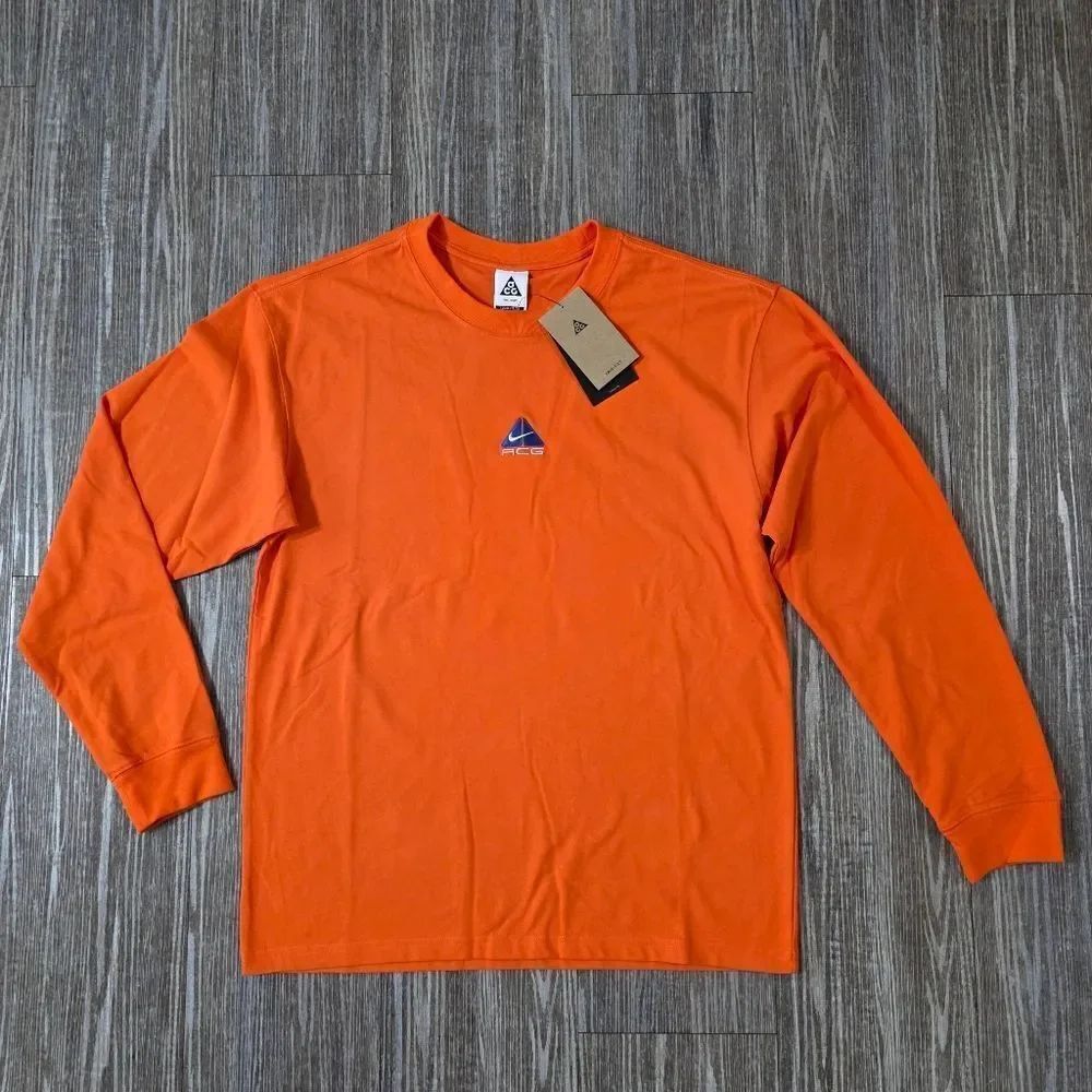 Nike ACG Lungs Center Logo Long Sleeve T-Shirt Safety Orange DR7753-819 Men's S